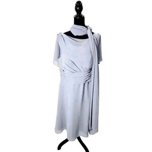 Azazie Keely Dress Dusty Blue Formal Dress & Scarf